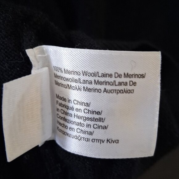 Brooks Brothers V-Neck Italian Merino Wool Sweater Vest Men's L Black Y2K Preppy - Picture 4 of 4